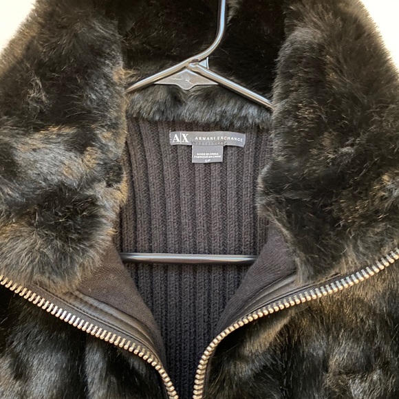Armani Exchange Faux Fur Vest - Picture 1 of 4